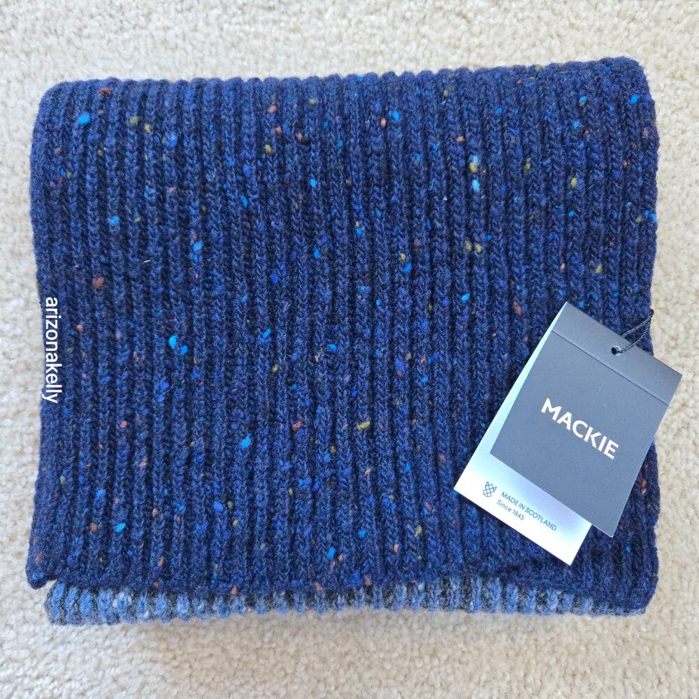 NWT Mackie Wool Scarf Ribbed Flecked Speckled Donegal Scotland - Picture 11 of 15